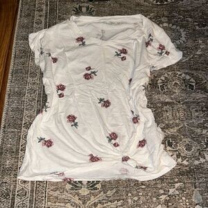 Abercrombie kids white floral tie top